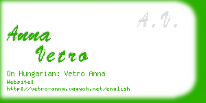 anna vetro business card